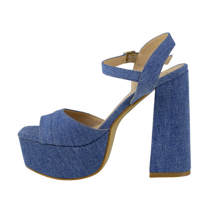 Sandalia de Tacón Dama Capa de Ozono 652702 Azul Mezclilla
