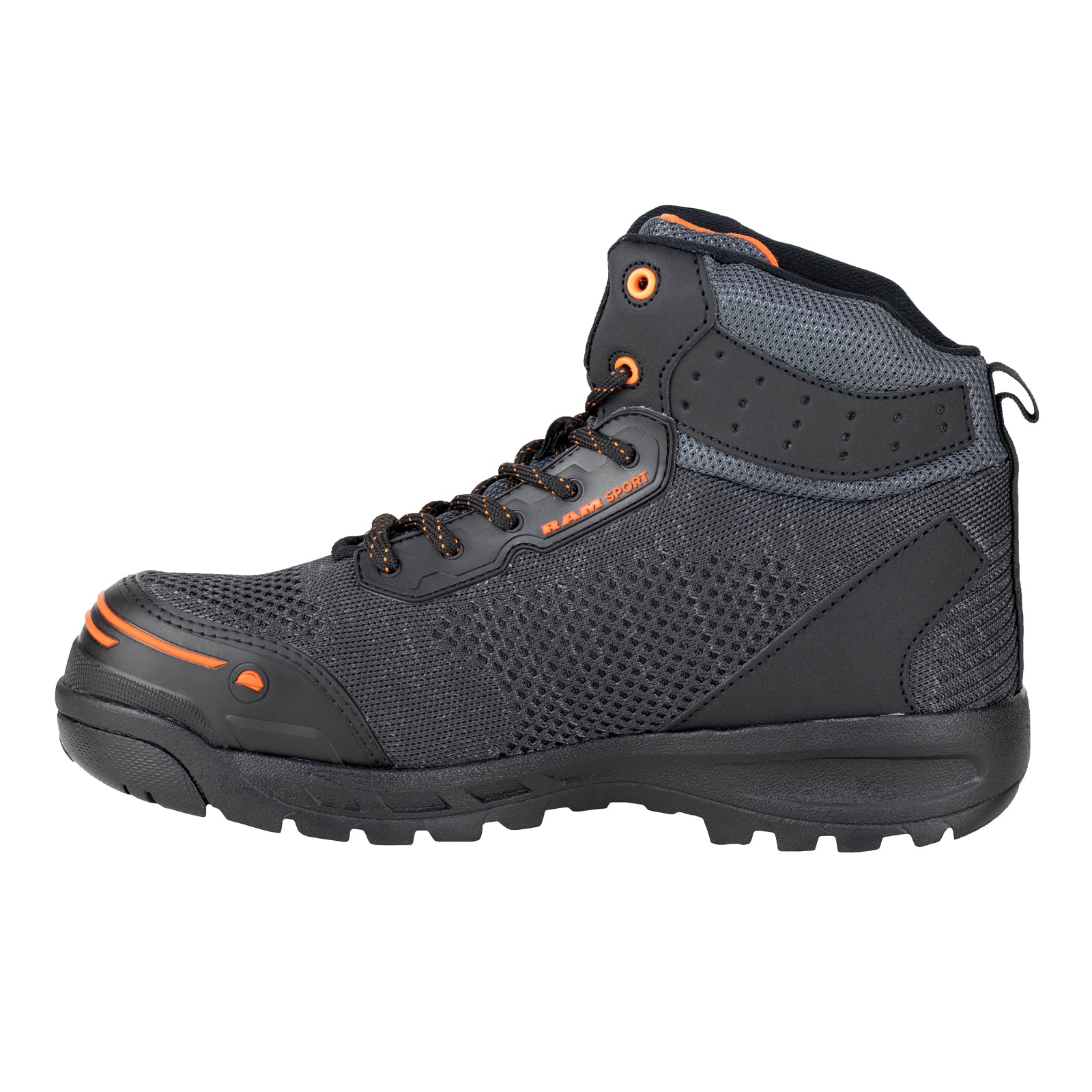 Bota Seguridad Casco Acero Para Caballero New Ram 9544 Negro Naranja