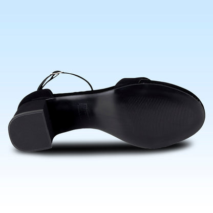 Sandalia De Tacón Dama Lady Paulina Almendra 21216 Negro