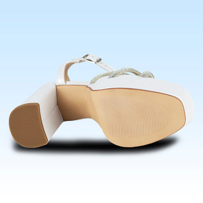 Sandalia Con Tacón Para Dama Lady Paulina 17343 Plata