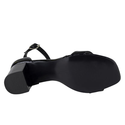 Sandalia de Tacón Dama Capa de Ozono 656401 Negro Charol
