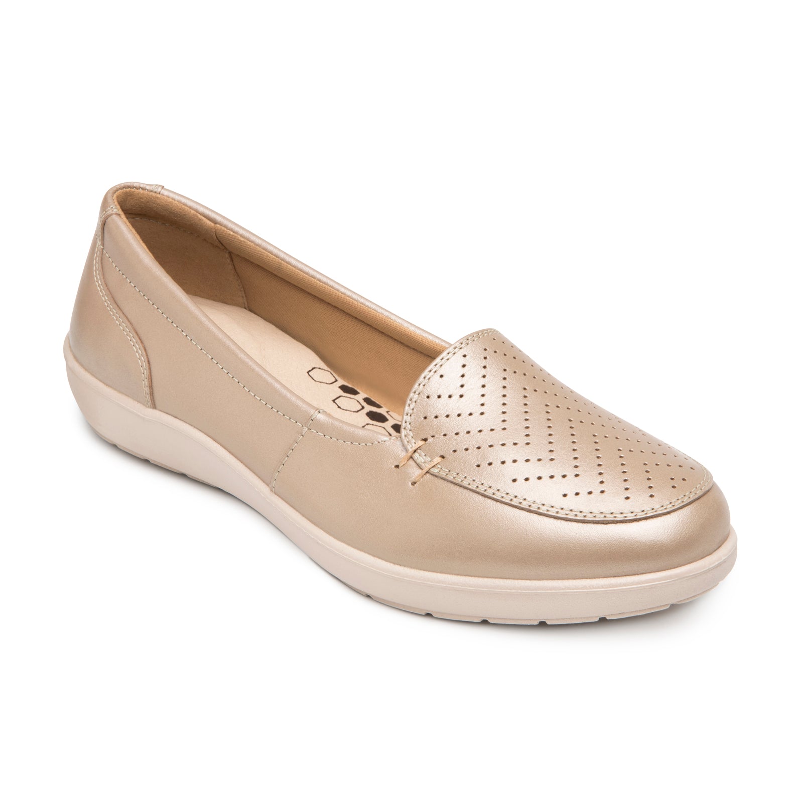 Zapato Mocasín Clásico Confort Casual Para Dama Flexi 101912 Dorado