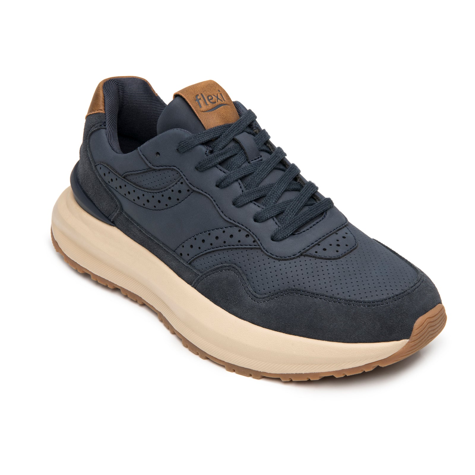 Tenis Confort Chunky Casual Para Caballero Flexi 420903 Azul