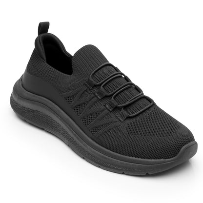 Tenis Sneaker Tejido Confort Para Dama Flexi 141202 Negro