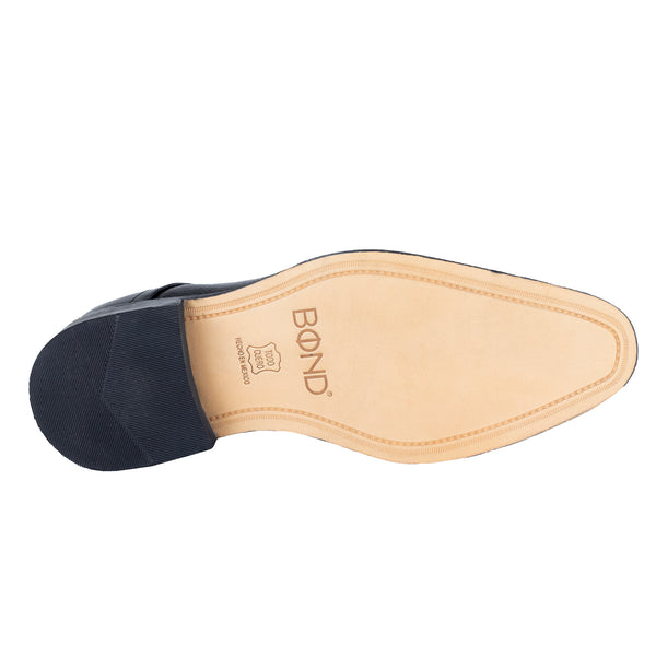 Zapato Oxford Caballero Vestir Suela De Cuero Bond 11216 Negro