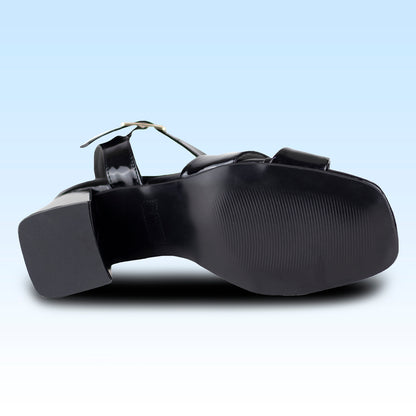 Sandalia De Tacón Dama Lady Paulina Cadiz 24322 Charol Negro