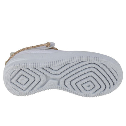 Tenis Urbano De Mujer Plataforma Shadow 3003 Blanco Oro Rosa