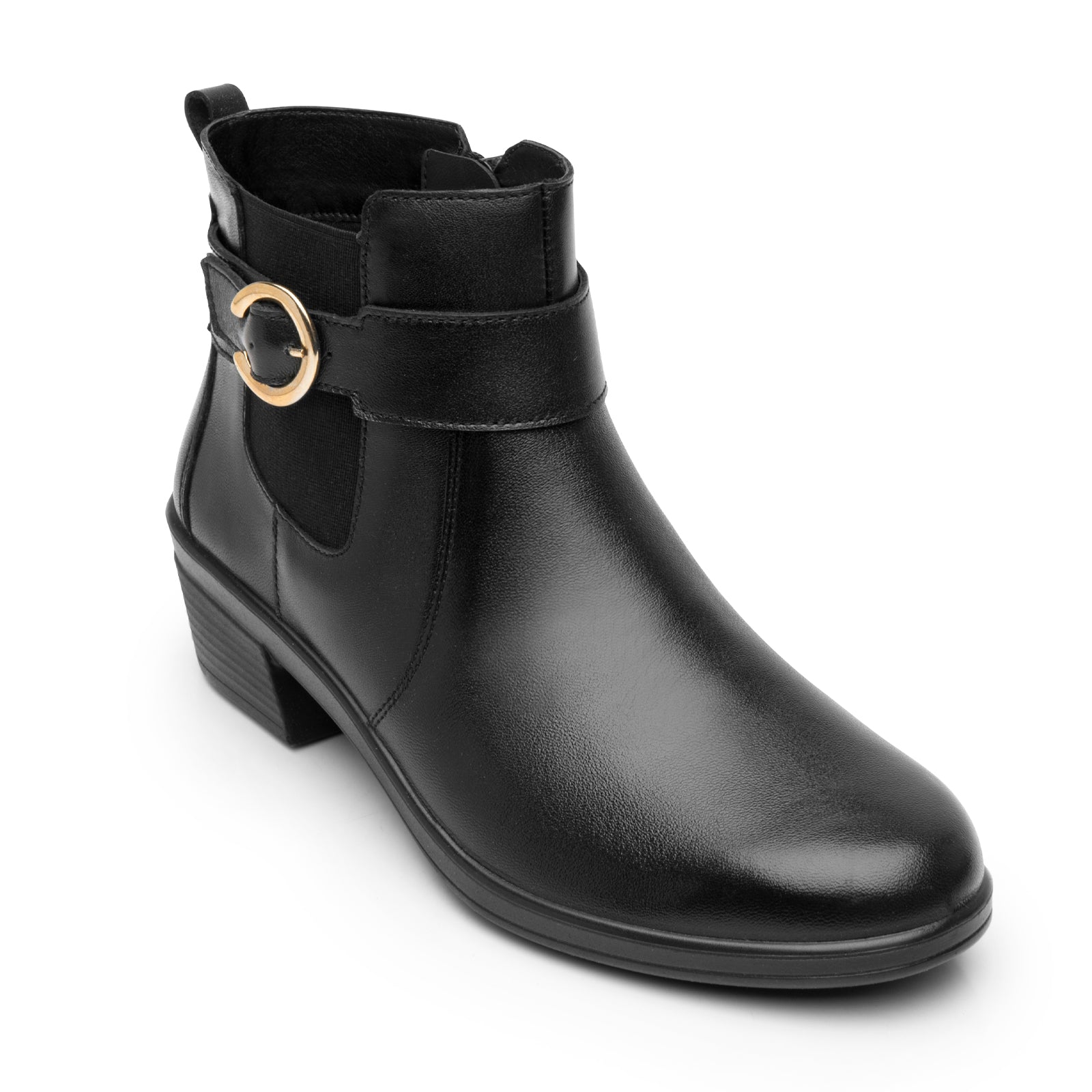 Botín Casual Confort Hebilla Para Dama Flexi 130008 Negro