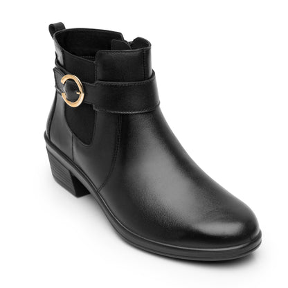 Botín Casual Confort Hebilla Para Dama Flexi 130008 Negro