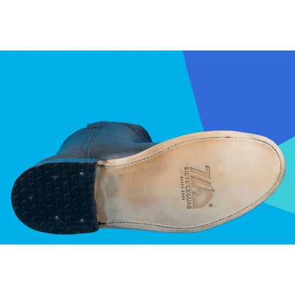 Bota Vaquera Siete Leguas 1000- Ctu Negro Con Suela De Cuero