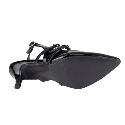 Zapatilla Destalonada Para Dama Lady Paulina 35503 Charol Negro