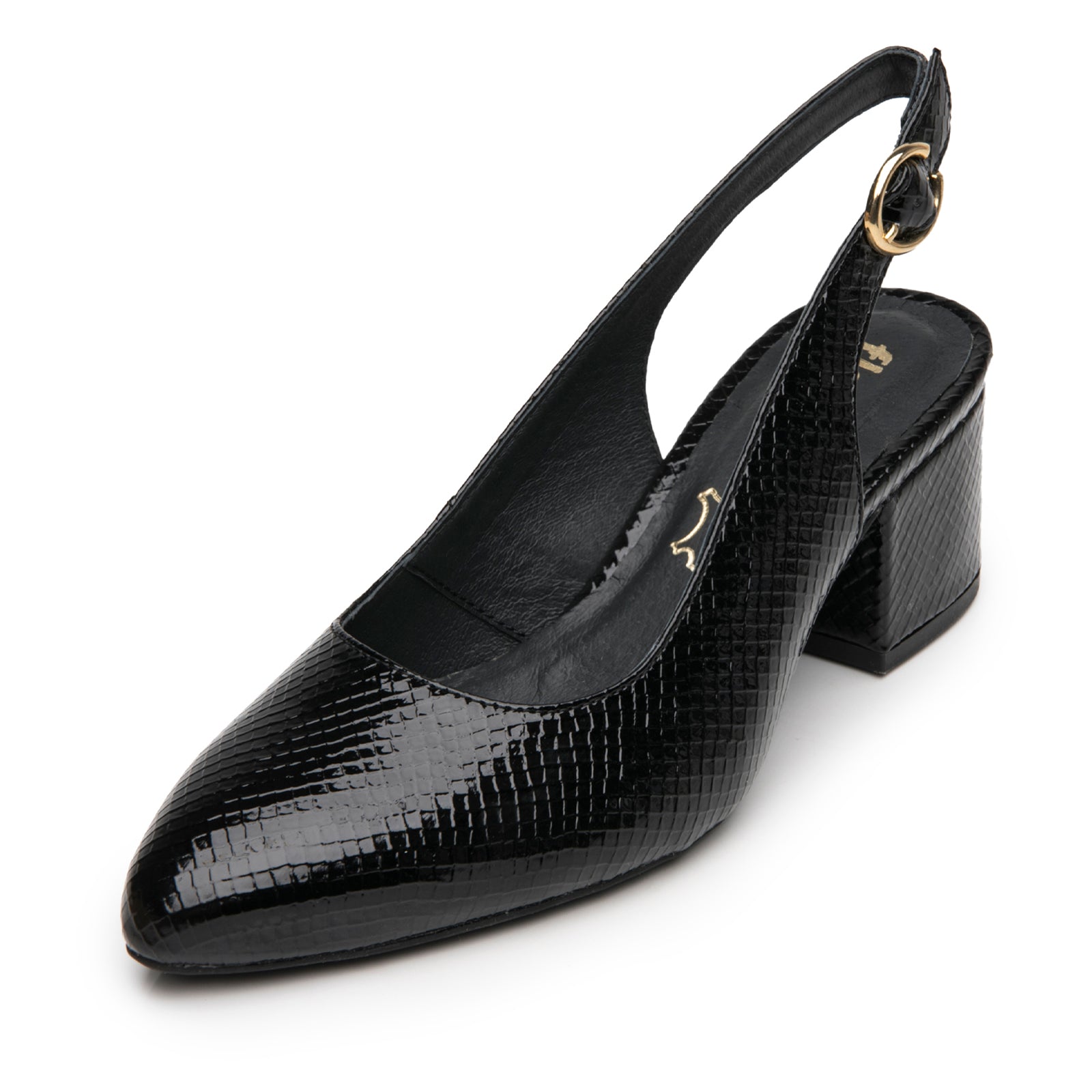 Zapatilla de Punta Tacón Medio Para Mujer Flexi 137503 Negro