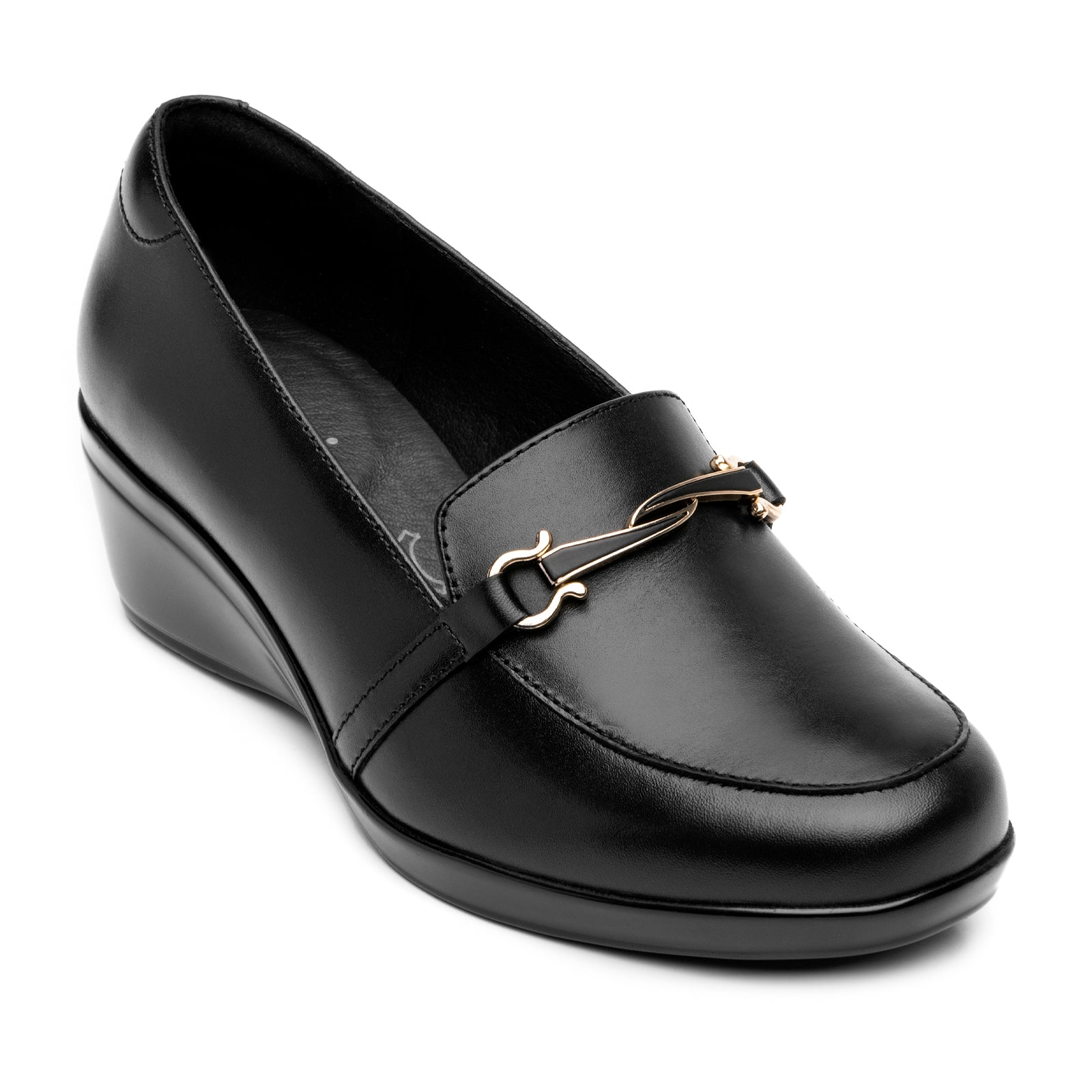 Zapato Mocasín Confort Tacón Cuña Para Dama Flexi 45233 Negro