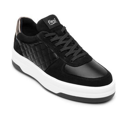 Tenis Confort Casual Plataforma 4.5 Para Dama Flexi 137403 Negro