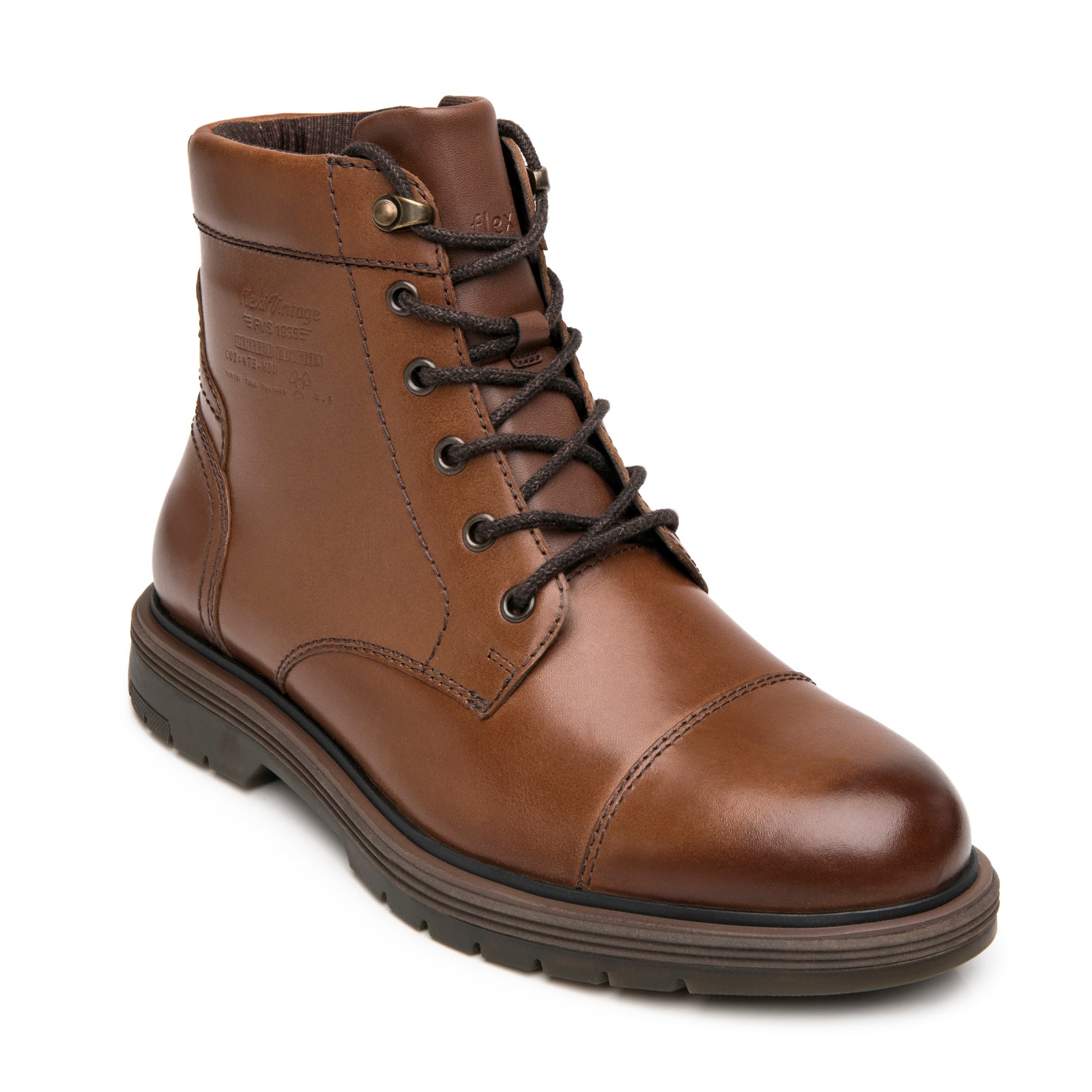 Bota Casual Elegante Para Caballero Flexi 421703 Tan