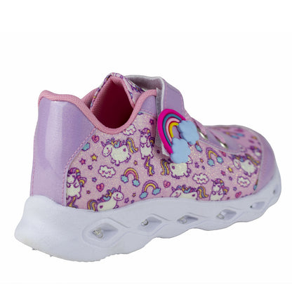 Tenis Con Luces Niña Kids Shoes 202-1 Lila Unicornio