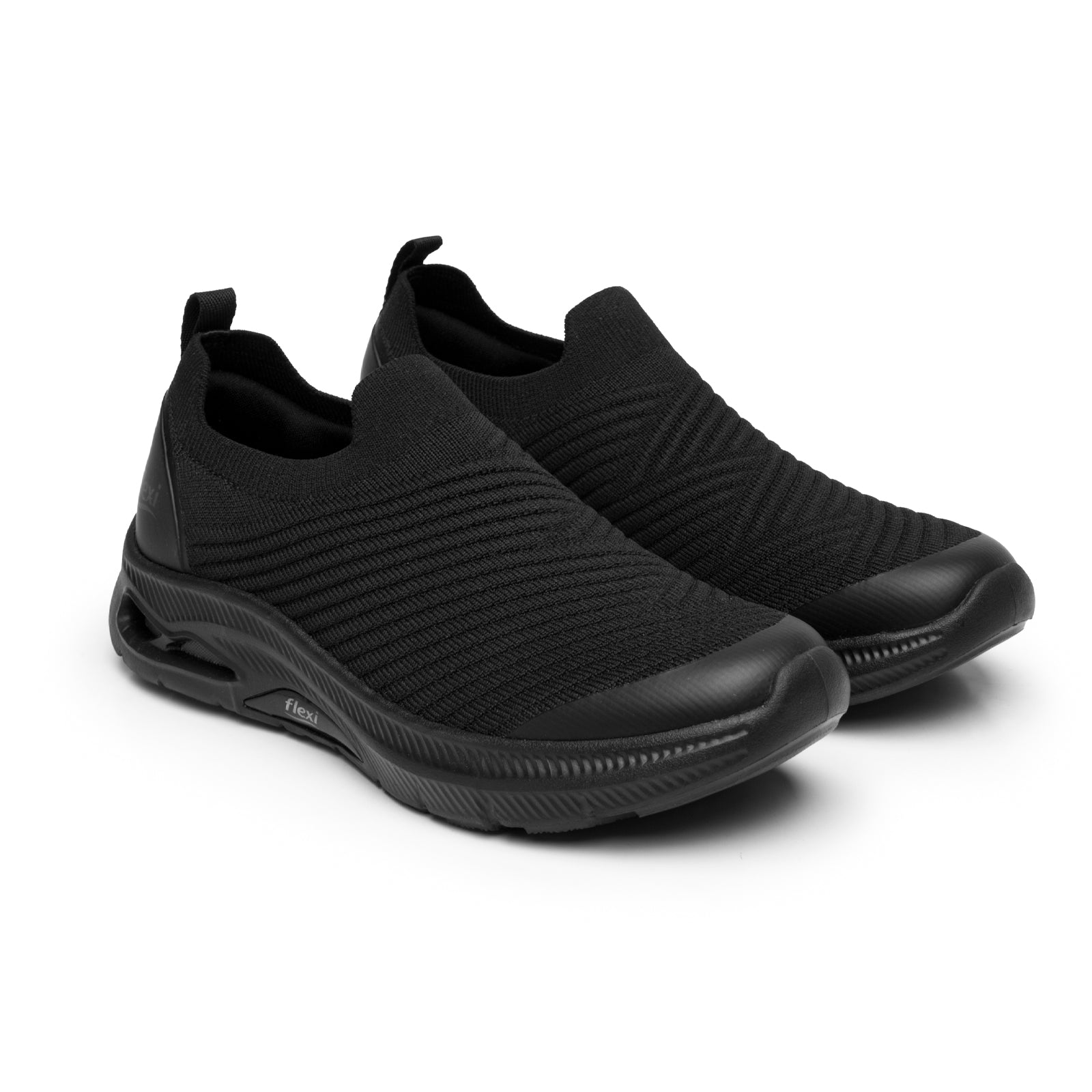 Tenis Sneaker Tejido Confort Casual Para Mujer 135203 Negro