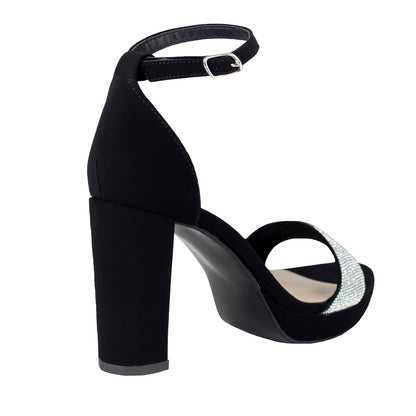 Sandalia Con Tacón Para Dama Lady Paulina 99543 Negro