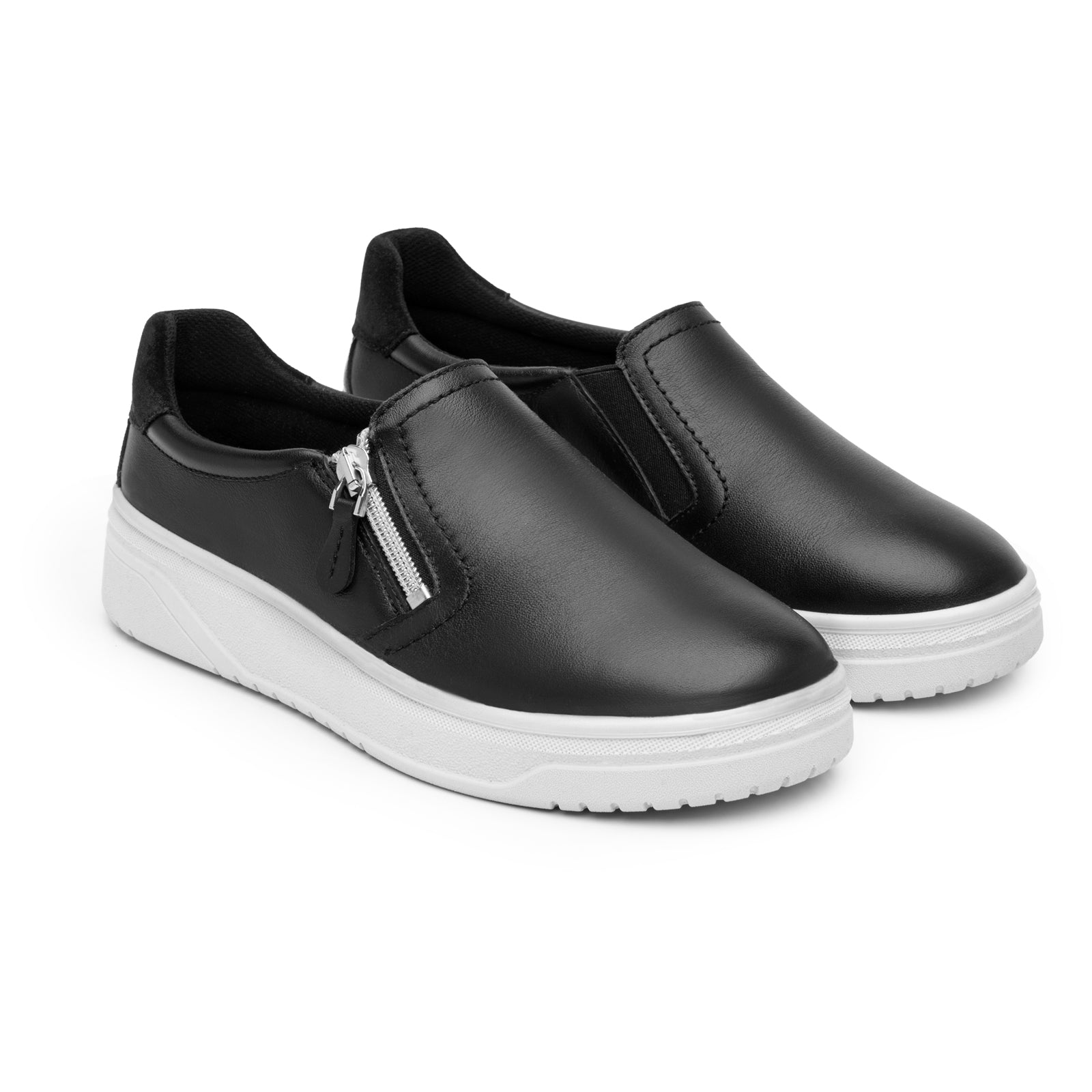 Tenis Confort Casual Cierre Para Dama Flexi 136604 Negro