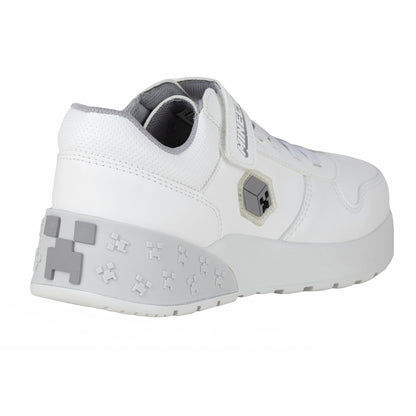 Tenis Choclo Escolar Casual Para Niño Minecraft Yuyin MI5220 Blanco
