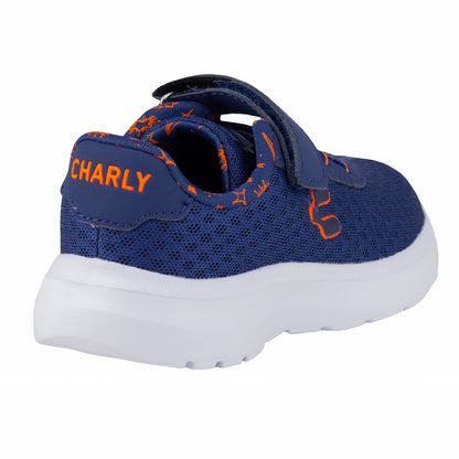 Tenis Confort Casual Para Niño Charly Kids 1065378 Marino Naranja
