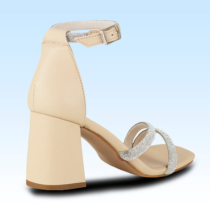 Sandalia De Tacón Dama Lady Paulina Ivrea 22714 Avena