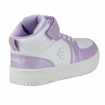 Tenis Bota Casual Para Niña Charly 1079416 Blanco Morado