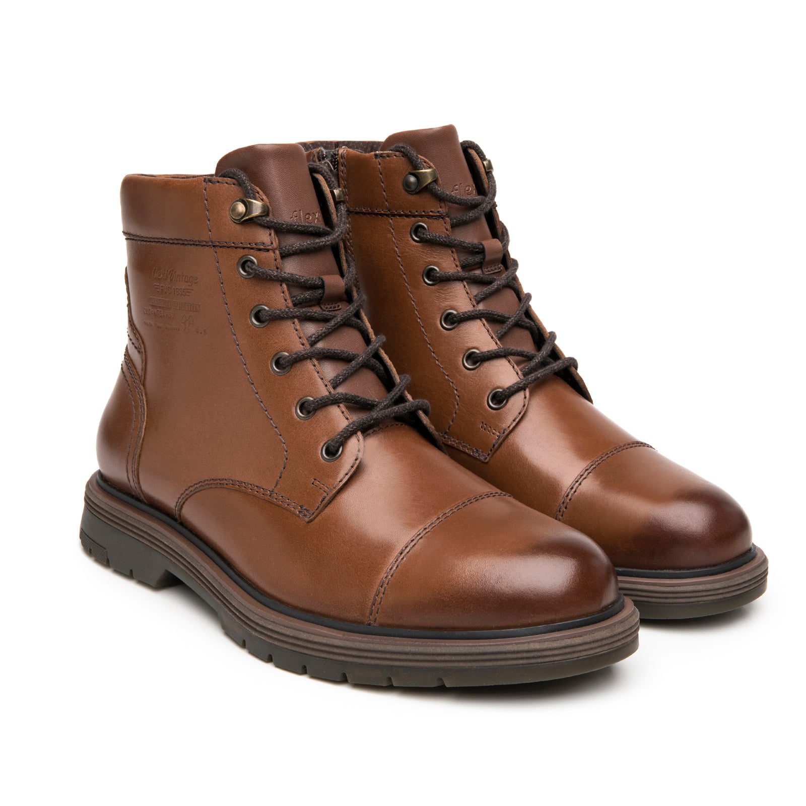Bota Casual Elegante Para Caballero Flexi 421703 Tan