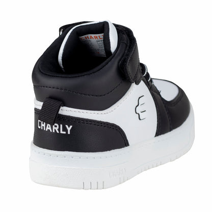 Tenis Urbano Casual Para Niño Charly 1079415 Blanco Negro