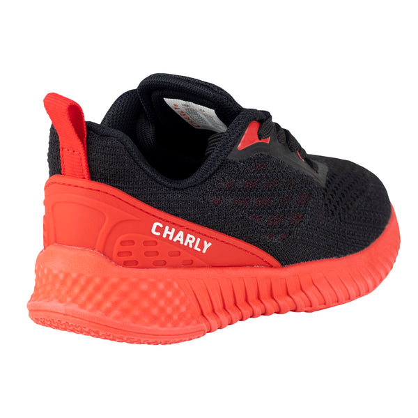 Tenis Running Para Niño Charly Kids 1098350 Negro Rojo