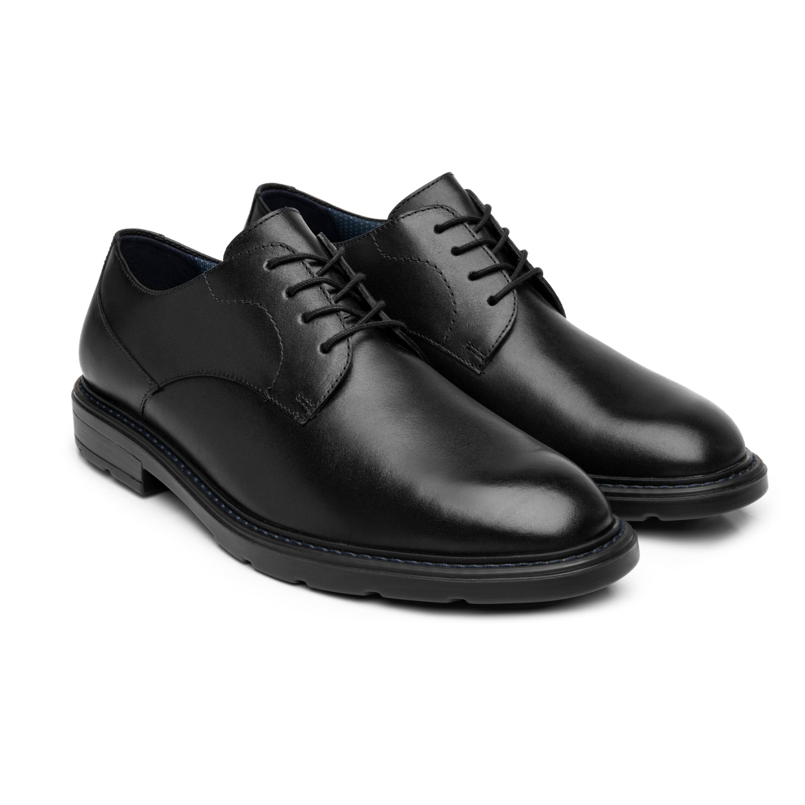 Zapato Derby Vestir Casual Para Caballero Flexi 419405 Negro