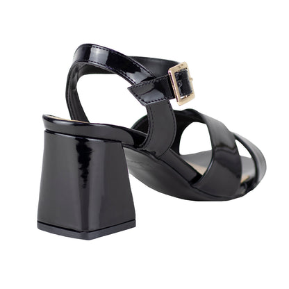 Sandalia De Tacón Dama Lady Paulina Cadiz 24322 Charol Negro