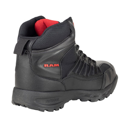 Bota Industrial Casco Acero Para Hombre Marca Ram 9588 Negro Rojo
