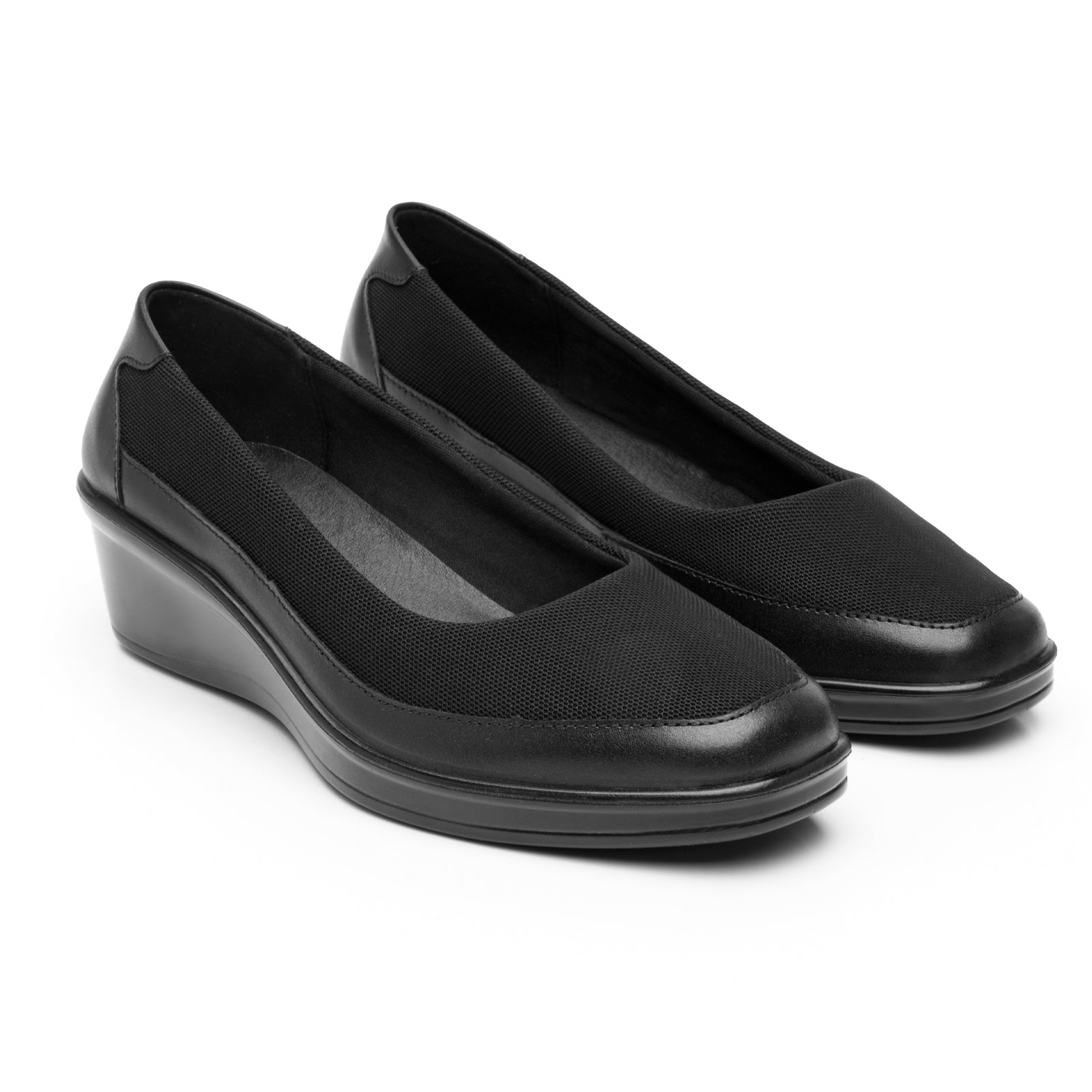 Zapato Balerina Tacón Cuña Para Dama Flexi 136702 Negro