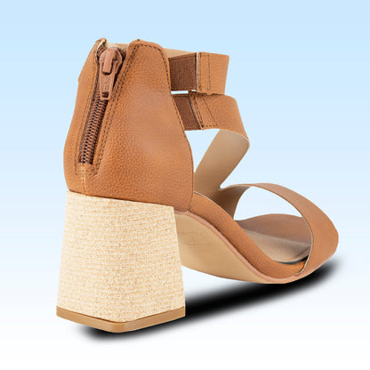 Sandalia Con Tacón Para Dama Lady Paulina 24328 Canela