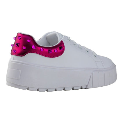 Tenis Blanco Mujer Urbano Suela Gruesa Capa De Ozono 651101