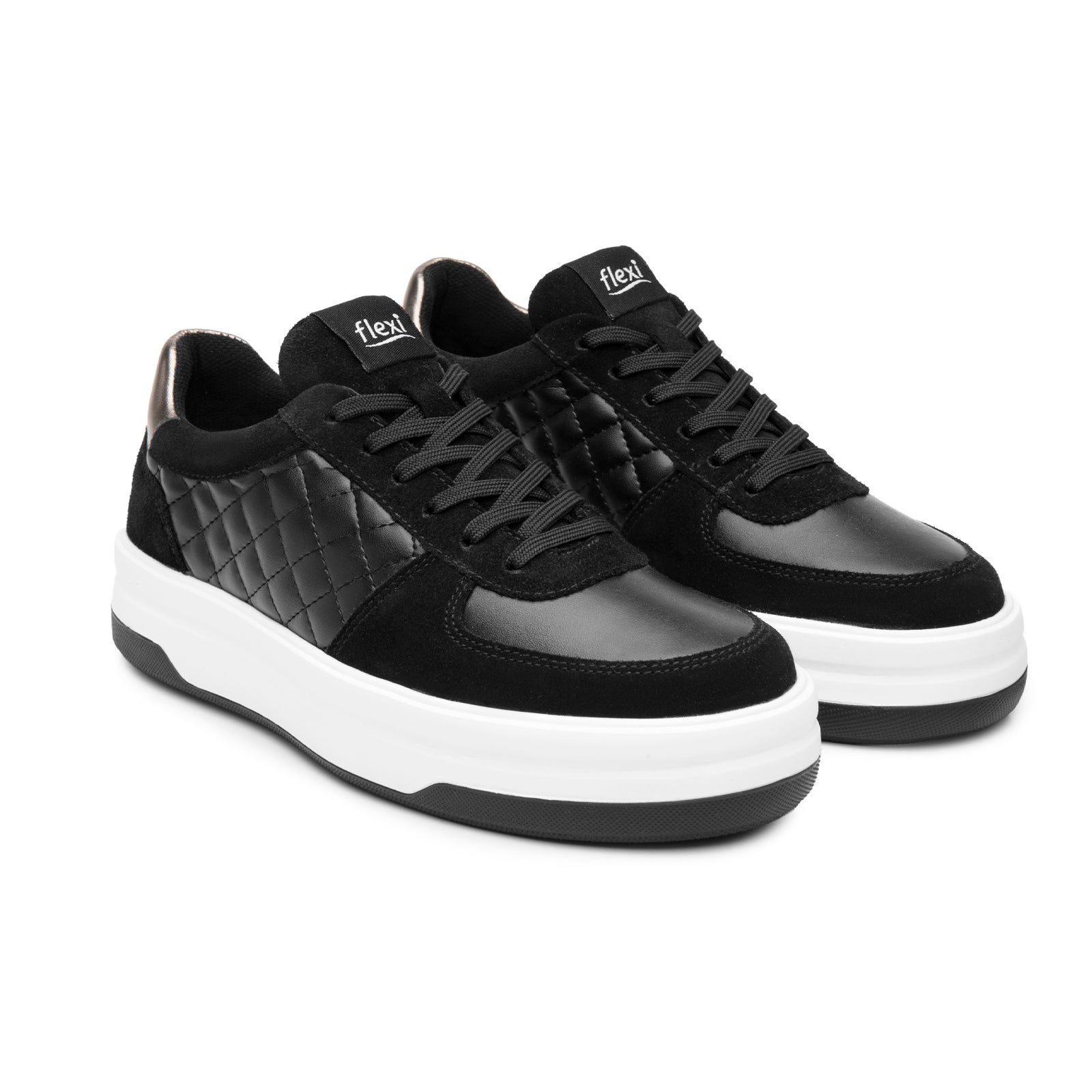 Tenis Confort Casual Plataforma 4.5 Para Dama Flexi 137403 Negro