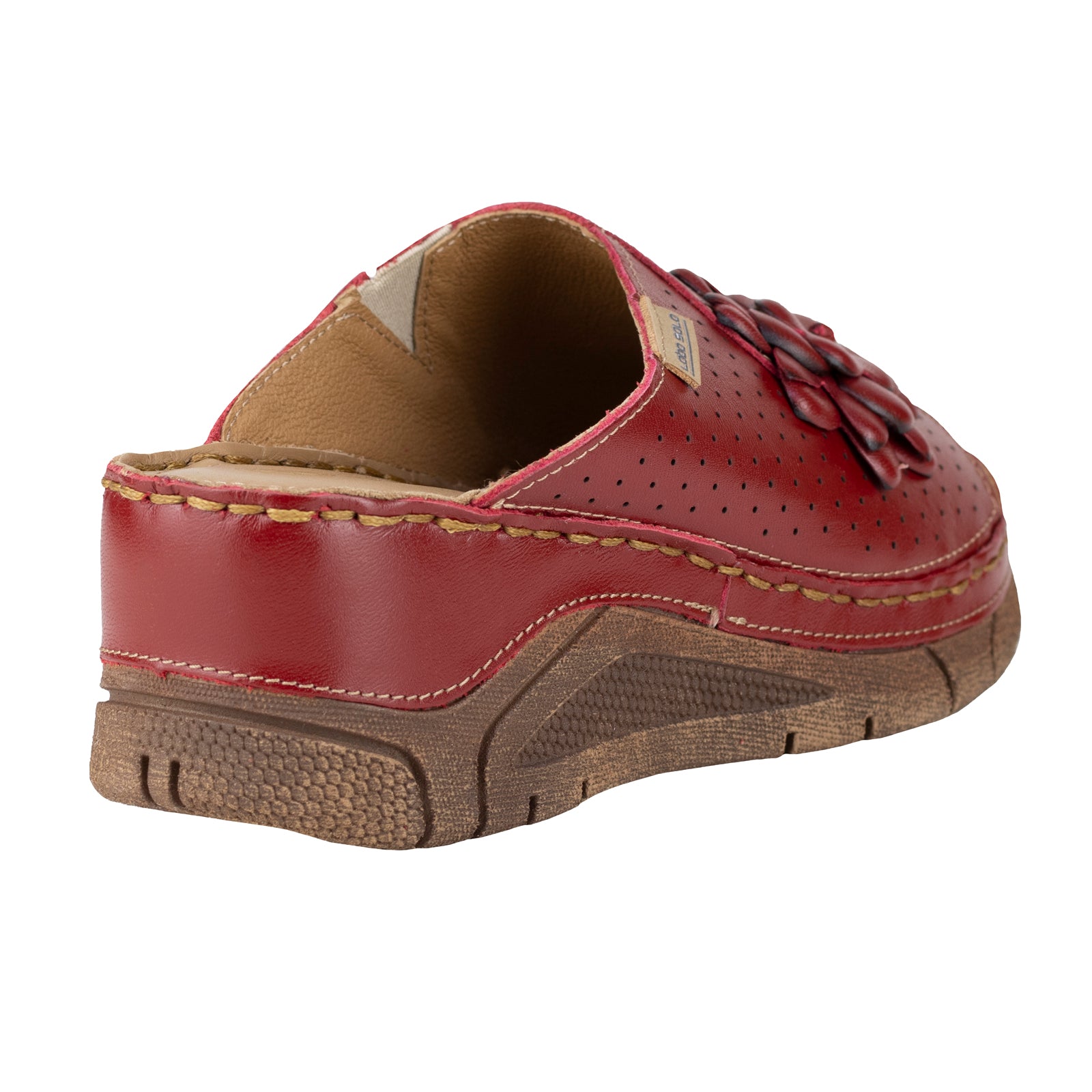 Sandalia Confort Casual Para Dama Lobo Solo 1384 Rojo