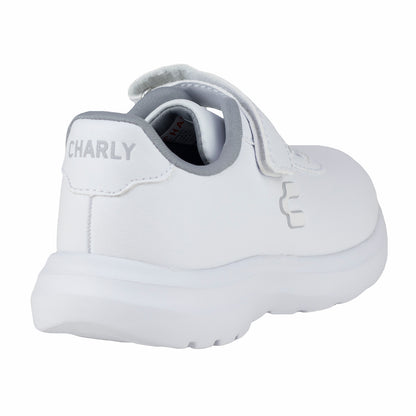 Tenis Escolar Para Niña Niño Charly 1065377 Blanco Gris