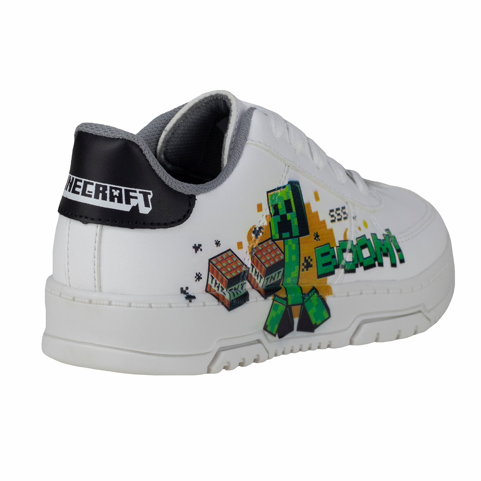 Tenis Escolar Casual Niño Niña Creeper Minecraft Yuyin MI3070 Blanco