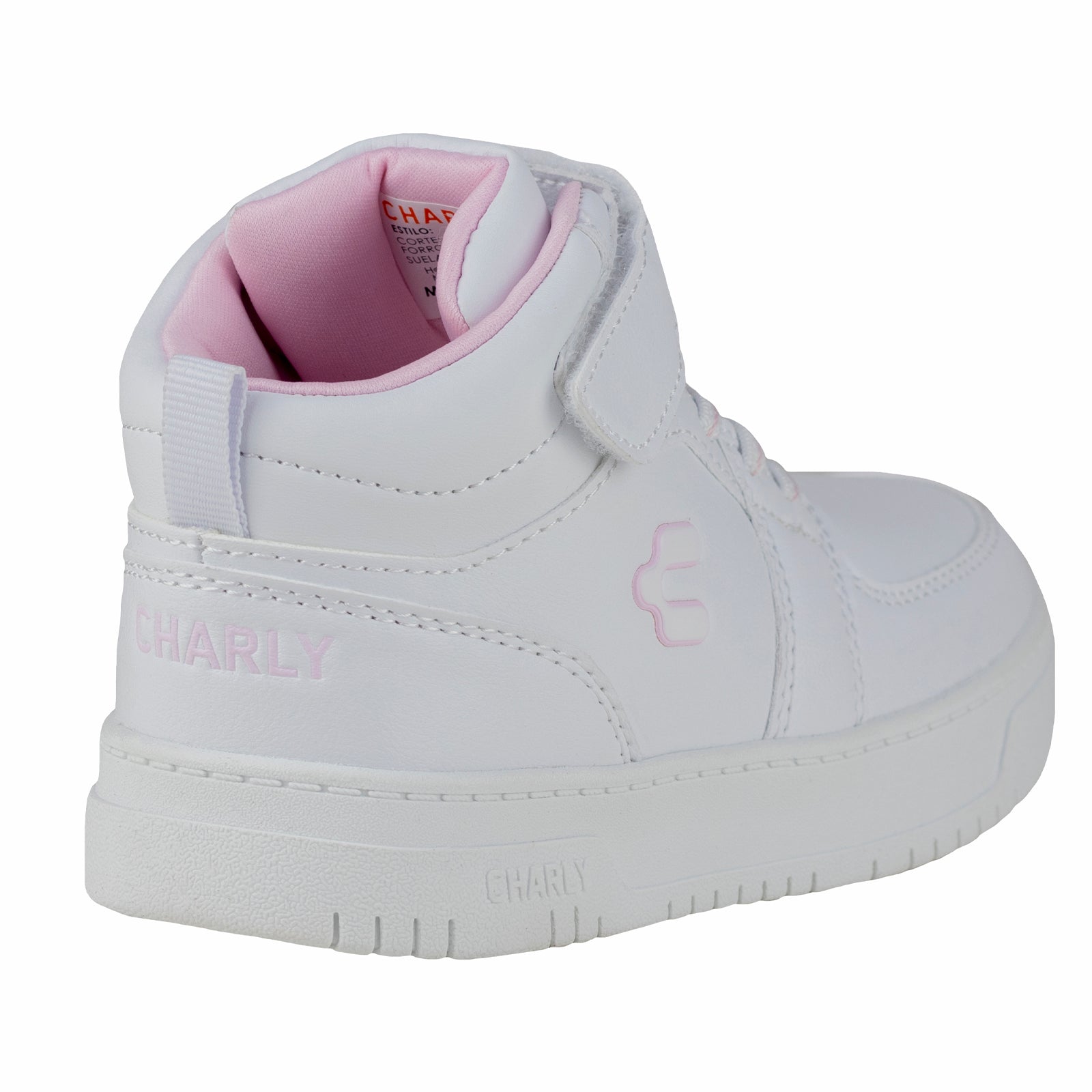 Tenis Bota Escolar Bota Para Niña Charly Kids 1079416 Blanco Rosa