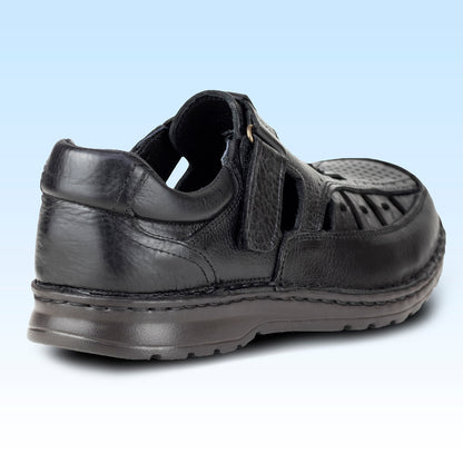 Sandalia Casual Caballero Lobo Solo Duval 9654 Tumbled Negro