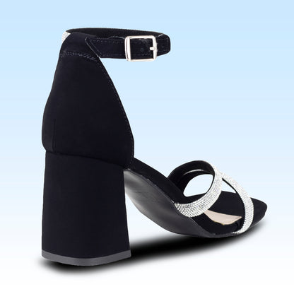 Sandalia De Tacón Dama Lady Paulina Ivrea 22714 Negro