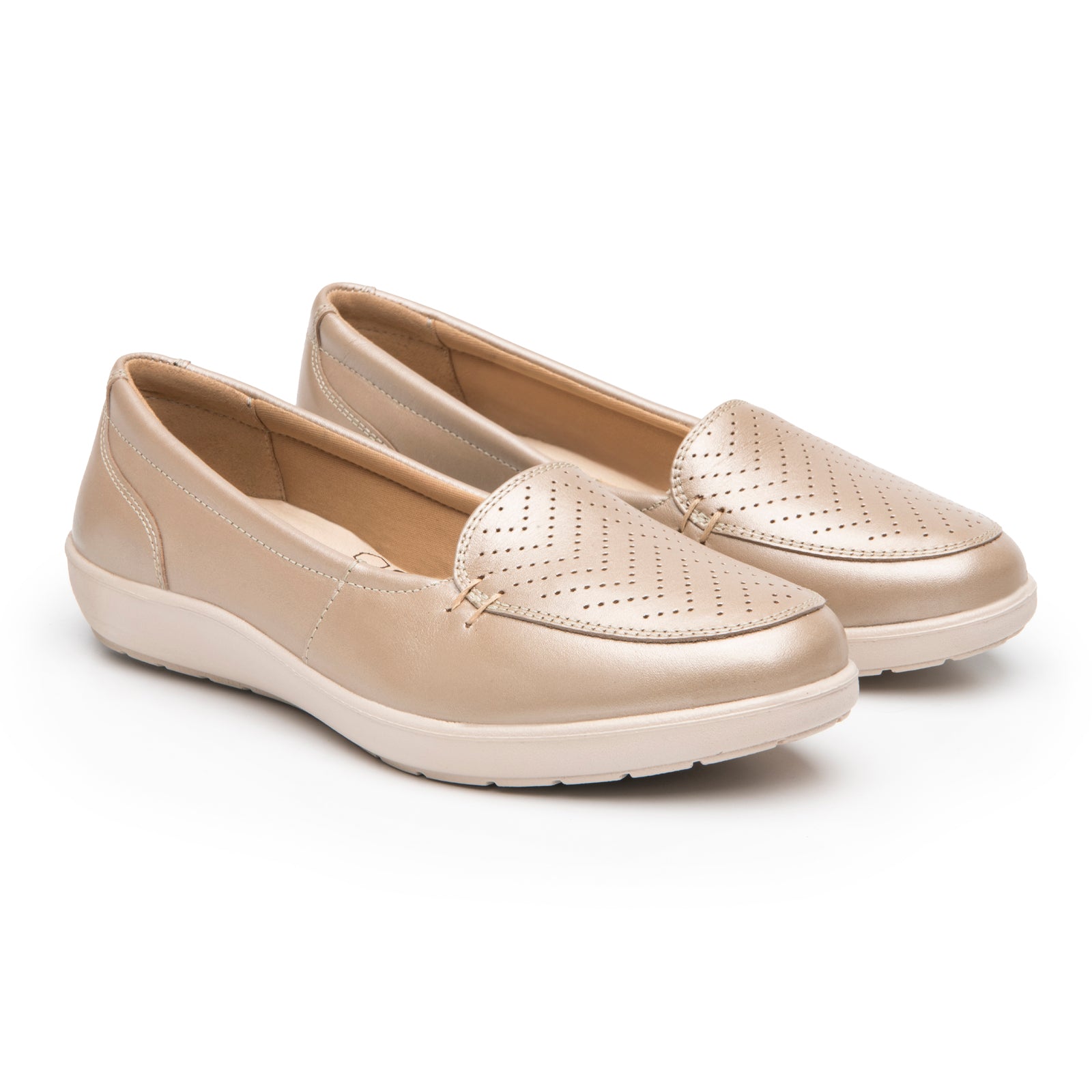 Zapato Mocasín Clásico Confort Casual Para Dama Flexi 101912 Dorado