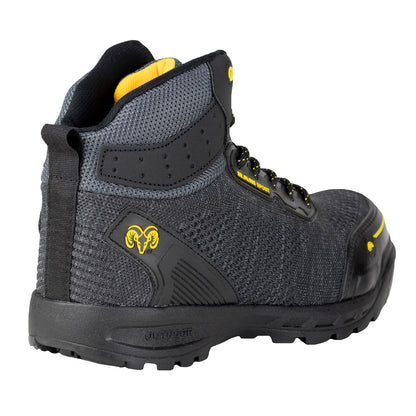 Bota Seguridad Casco Acero Para Caballero New Ram 9544 Gris Negro Amarillo