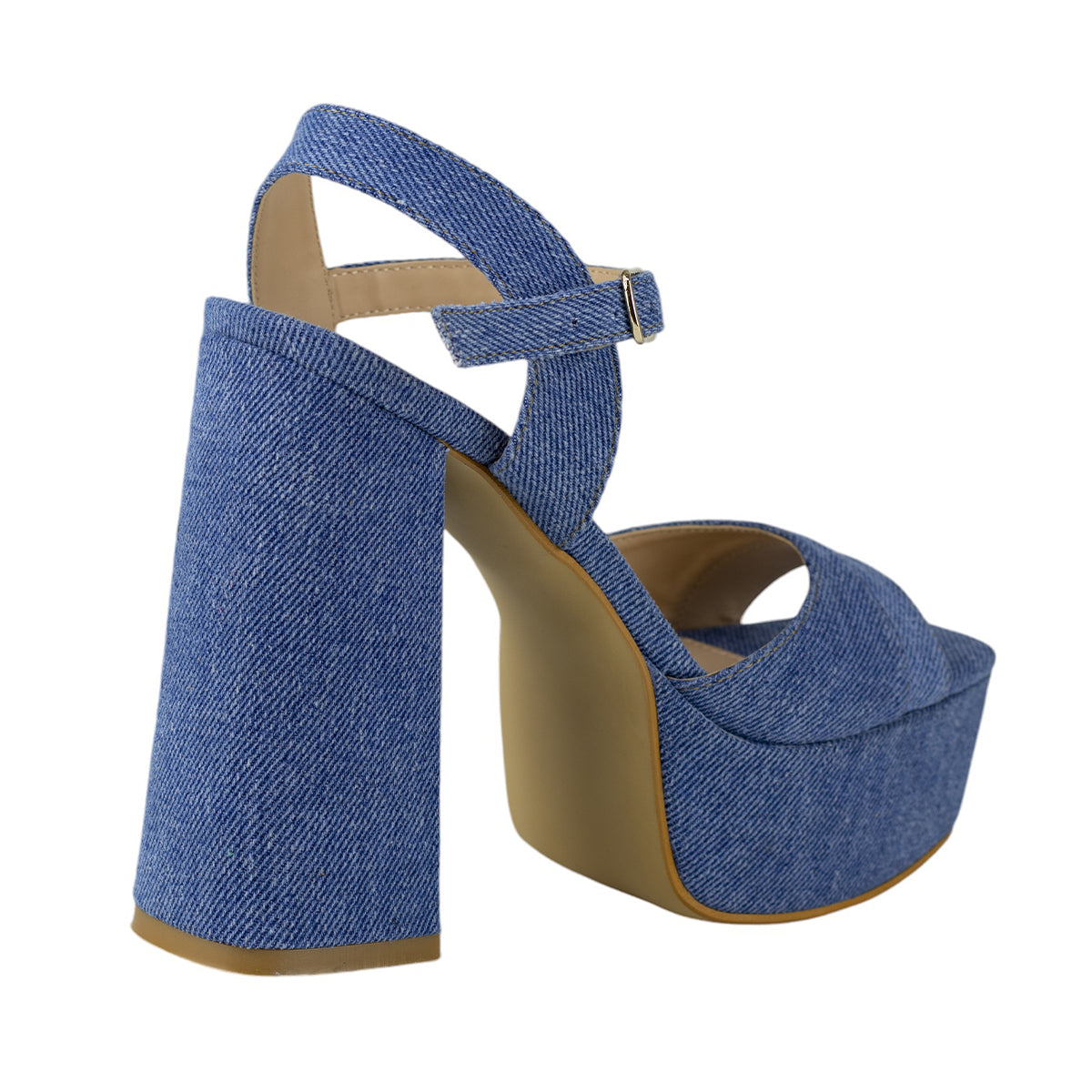 Sandalia de Tacón Dama Capa de Ozono 652702 Azul Mezclilla