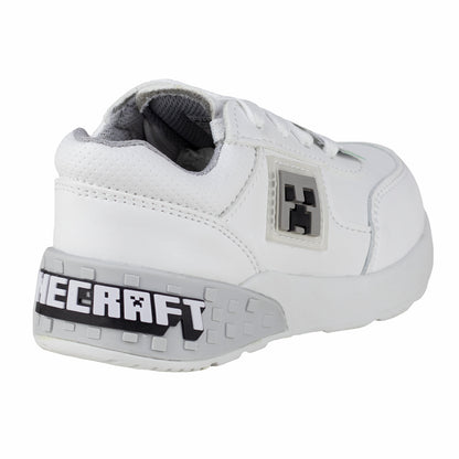 Tenis Choclo Casual Para Niño Creeper Minecraft Yuyin MI3011 Blanco