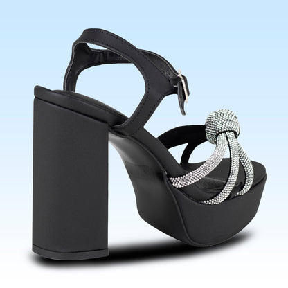 Sandalia Con Tacón Para Dama Lady Paulina 17343 Negro