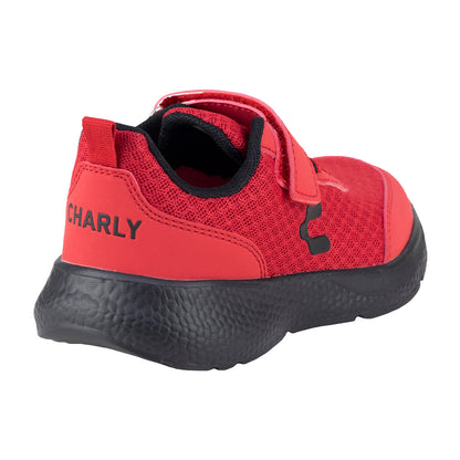Tenis Running Para Niño Charly 1098767 Rojo Negro
