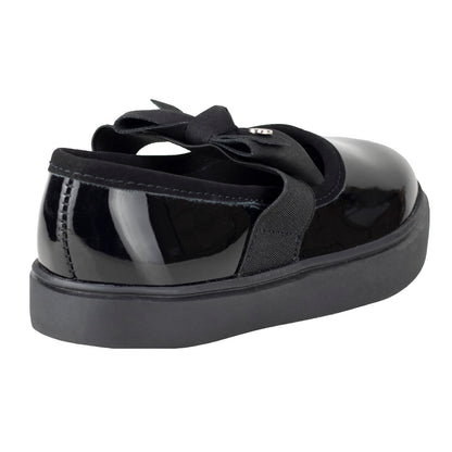 Zapato Escolar Casual Para Niña Chabelo C691-A Charol Negro 21.5-24.5